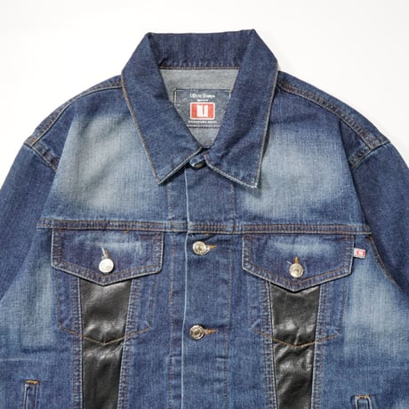 00s Euro Denim × PVC Trucker Jacket / Made In Italy