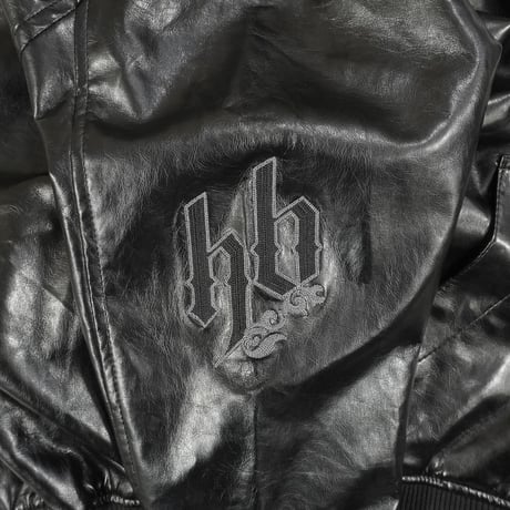 00s PU Leather Zip up Hoodie