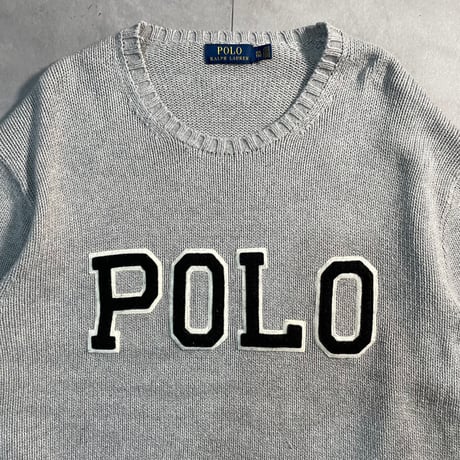 "Polo Ralph Luren" 「POLO」Logo Cotton Knit Sweater