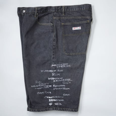 00s lettering baggy denim