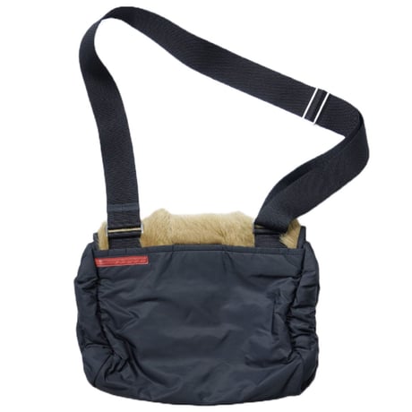Early 00s【PRADA SPORT】Kid fur docking nylon shoulder bag