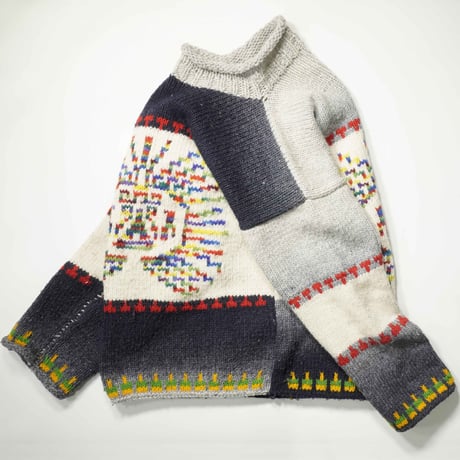 Vintage Ecuador Hand Knit Sweater / 太陽