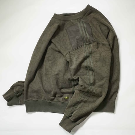 00s "adidas" Ameba Pattern Big Sweat Shirt