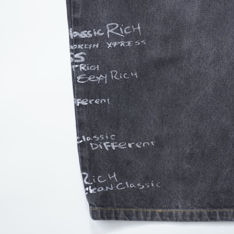 00s lettering baggy denim