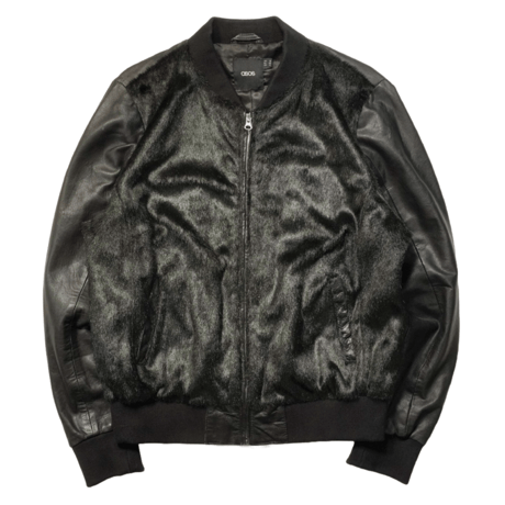 Fake fur Docking Leather Blouson