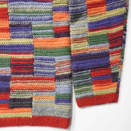 80s- Multi Color Hand knit Sweater