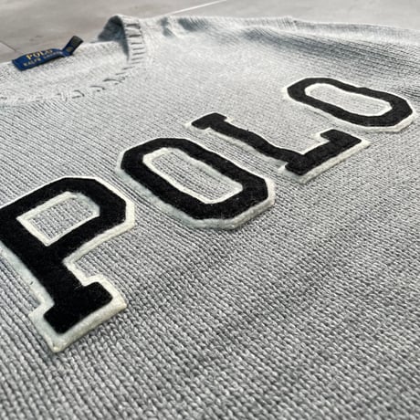 "Polo Ralph Luren" 「POLO」Logo Cotton Knit Sweater