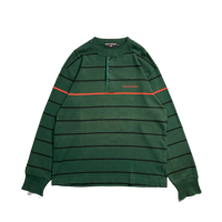 90s "POLO SPORT" Henry neck Border long sleeve T-shirt