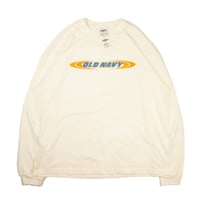 【純白Dead Stock】00s Y2K "OLD NAVY" ラメラメロゴ L/S T-shirt