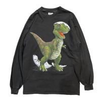 90s Hanes Beefy body 孵化したて恐竜 Long sleeve T-shirt