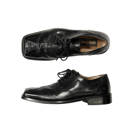 Square toe Leather shoes