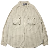 90s-00s "SHAH SAFARI" 3D pokets L/S cotton shirt