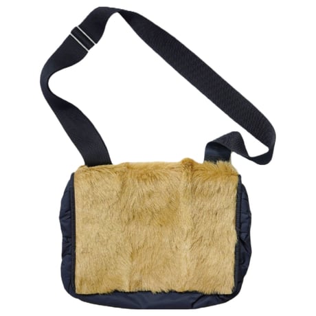 Early 00s【PRADA SPORT】Kid fur docking nylon shoulder bag