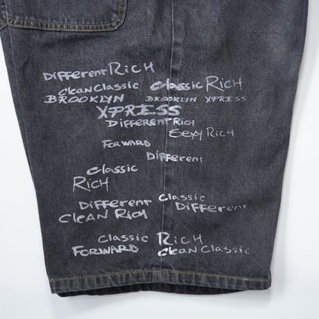 00s lettering baggy denim