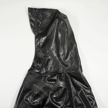 00s PU Leather Zip up Hoodie