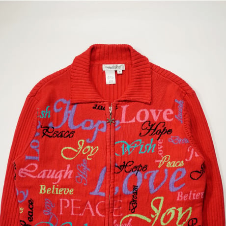 90s Y2K Style Cotton Zip Up knit