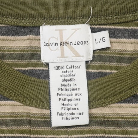 90s "Calvin Klein Jeans" Border T-shirt