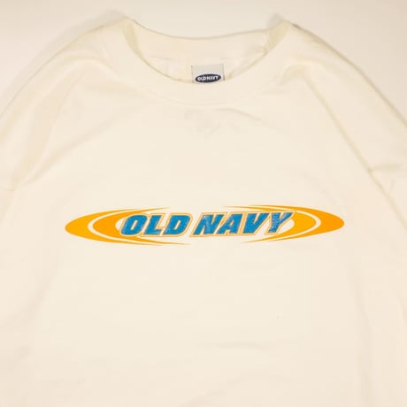 【純白Dead Stock】00s Y2K "OLD NAVY" ラメラメロゴ L/S T-shirt