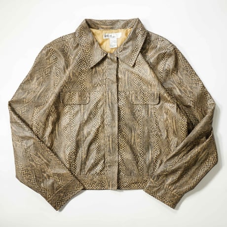 90s- PVC Python Leather Short Jacket