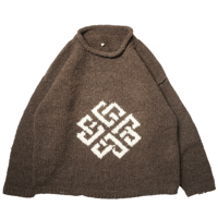 Vintage Ecuador Hand Knit Sweater / 卍みたいな模様
