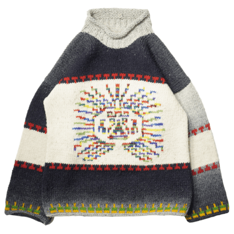Vintage Ecuador Hand Knit Sweater / 太陽