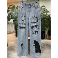 "千と千尋の神隠し" Semi Flare Denim Pants flom USA
