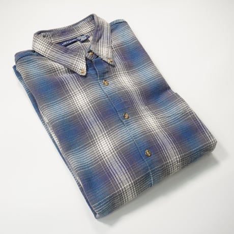 90s "BON HOMME" Ombre check cotton L/S shirt