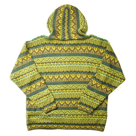 90s- Peru Alpaca wool Zip-up knit hoodie