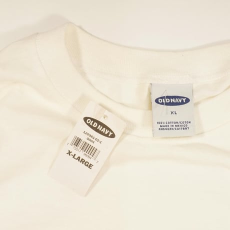 【純白Dead Stock】00s Y2K "OLD NAVY" ラメラメロゴ L/S T-shirt