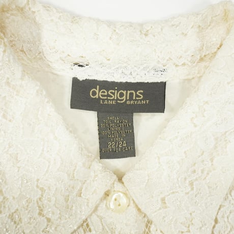 90s- Lace Mesh Design Shirt