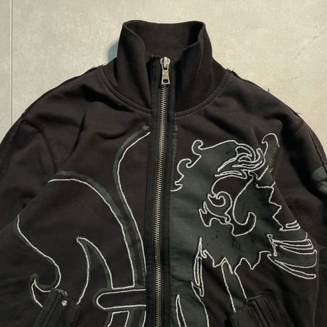 【ASIS】Y2K Embroidery Zip up Sweat Shirt