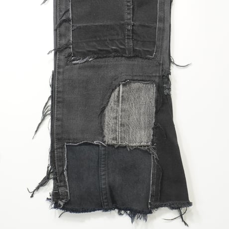 Remake black flair denim pants