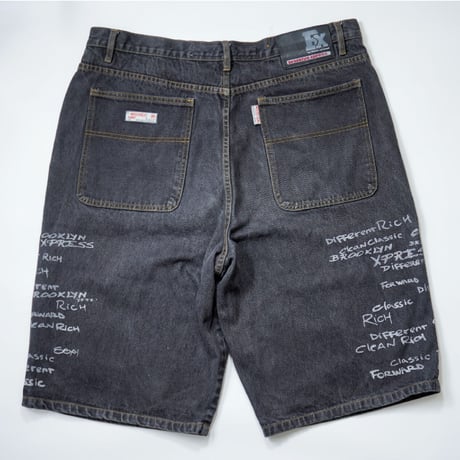 00s lettering baggy denim