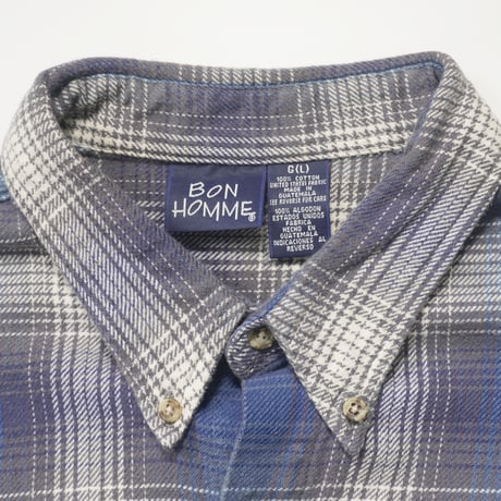 90s "BON HOMME" Ombre check cotton L/S shirt