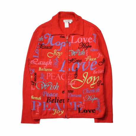 90s Y2K Style Cotton Zip Up knit
