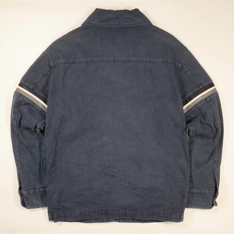 00s Y2K Color denim Zip up shirt