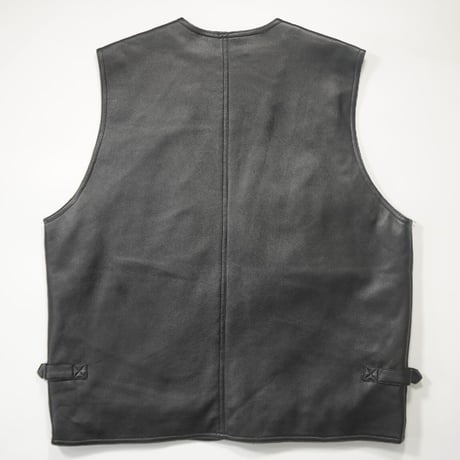 90s Multi pockets PVC Leather Vest