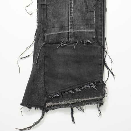 Remake black flair denim pants