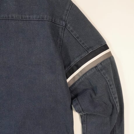 00s Y2K Color denim Zip up shirt