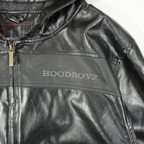 00s PU Leather Zip up Hoodie