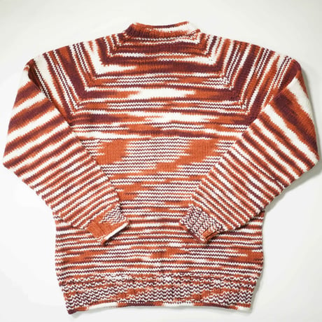 80s- Randam patterned Hand knit sweater