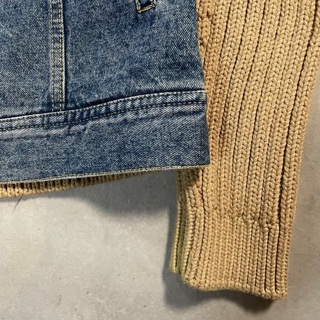 "Diesel" Denim × Cotton Knit Trucker Jacket