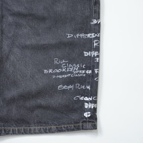 00s lettering baggy denim