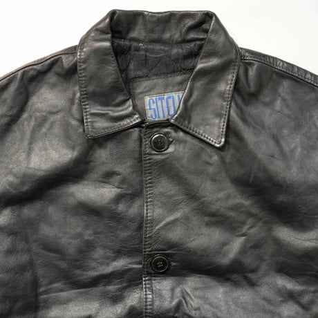 90s- Short Length Wide Leather Jacket