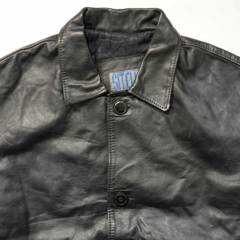 90s- Short Length Wide Leather Jacket | TRiLLOGY