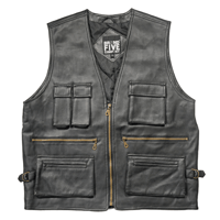 90s Multi pockets PVC Leather Vest