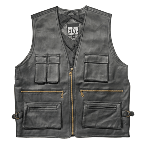 90s Multi pockets PVC Leather Vest