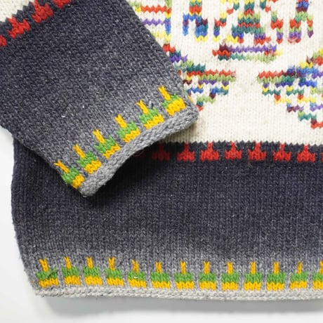 Vintage Ecuador Hand Knit Sweater / 太陽