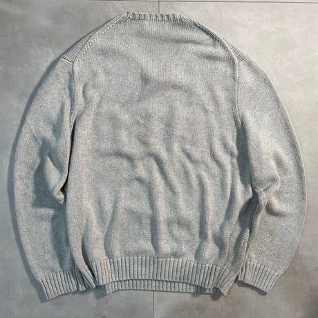 "Polo Ralph Luren" 「POLO」Logo Cotton Knit Sweater