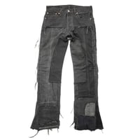 Remake black flair denim pants